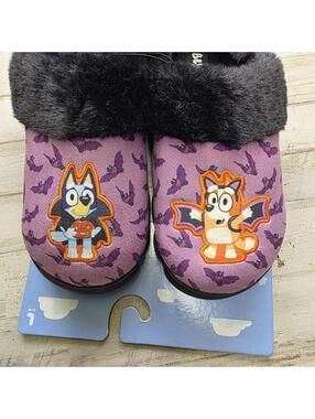 Bluey Halloween LG 9/10 House Slippers - Cartoon Animated TV Show Blue Heeler